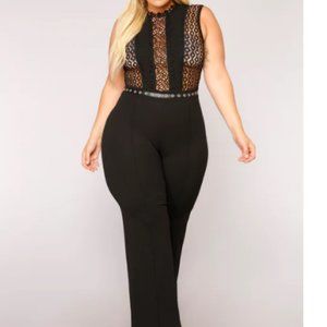 Fashion Nova "Talk About An Upgrade" Black Jumpsuit (2X)